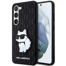 Заредете изображение във визуализатора на галерията – Karl Lagerfeld KLHCS23SSAKLHCPK S23 S911 hardcase black/black Saffiano Monogram Choupette
