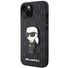 Заредете изображение във визуализатора на галерията – Karl Lagerfeld KLHCP14SSAKHPKK iPhone 14 6.1" black/black Saffiano Monogram Ikonik
