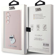 Заредете изображение във визуализатора на галерията – Karl Lagerfeld Silicone Choupette Metal Pin case for Samsung Galaxy S23 FE - pink
