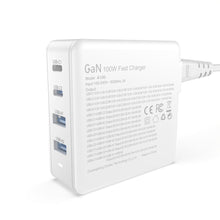 Заредете изображение във визуализатора на галерията – GaN 100W 2 x USB-C / 2 x USB fast charger Dudao A100EU - white
