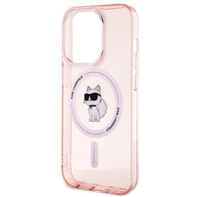 Заредете изображение във визуализатора на галерията – Original Pouch KARL LAGERFELD hardcase IML Choupette Magsafe KLHMP15XHFCCNOP for Iphone 15 Pro Max Pink
