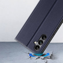 Заредете изображение във визуализатора на галерията – Dux Ducis Skin X2 case for Samsung Galaxy A34 5G flip cover wallet stand blue
