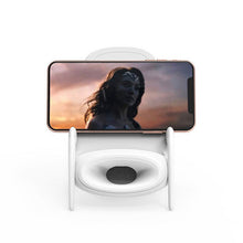 Заредете изображение във визуализатора на галерията – Wireless Induction Charger QI Universal Fast Charge - FC08 with stand 15W WHITE (min. 2A)
