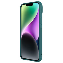 Заредете изображение във визуализатора на галерията – Nillkin CamShield Leather S Case iPhone 14 cover with camera cover green
