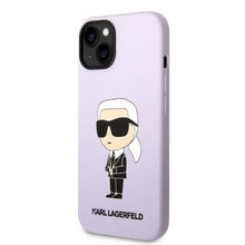 Заредете изображение във визуализатора на галерията – Karl Lagerfeld KLHCP14SSNIKBCU iPhone 14 6.1" hardcase purple/purple Silicone Ikonik
