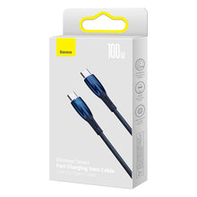 Заредете изображение във визуализатора на галерията – Baseus Glimmer Series cable with fast charging USB-C 480Mb/s PD 100W 1m blue
