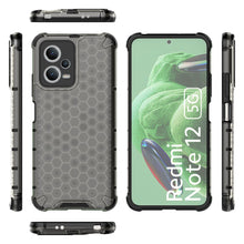 Заредете изображение във визуализатора на галерията – Honeycomb case for Xiaomi Redmi Note 12 5G / Poco X5 5G armored hybrid cover black
