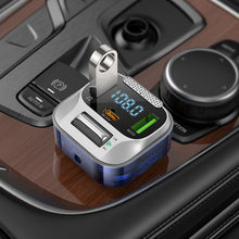 Заредете изображение във визуализатора на галерията – HOCO car charger Bravery PD30W QC3.0 + transmitter FM Bluetooth E75 dark blue
