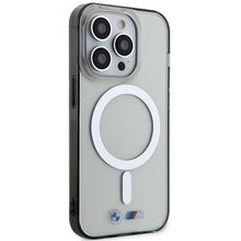 Заредете изображение във визуализатора на галерията – Case BMW BMHMP14XHCRS iPhone 14 Pro Max 6.7" transparent hardcase Silver Ring MagSafe
