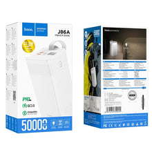 Заредете изображение във визуализатора на галерията – Hoco power bank 50 000mah with desk lamp + pd22,5w + qc3.0 j86a black - TopMag
