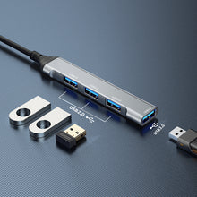 Заредете изображение във визуализатора на галерията – Dudao HUB 4in1 USB-A - 4x USB-A (3 x USB2.0 / USB3.0) 6.3cm black (A16B)
