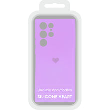 Заредете изображение във визуализатора на галерията – Vennus Silicone Heart Case for Samsung Galaxy S22 Ultra design 1 purple
