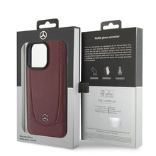Заредете изображение във визуализатора на галерията – Original Case MERCEDES Leather Urban Bengale MEHCP15LARMRE for Iphone 15 Pro Red
