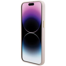 Заредете изображение във визуализатора на галерията – Guess Silicone Logo Strass 4G case for iPhone 15 Pro - light pink
