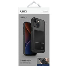 Заредете изображение във визуализатора на галерията – Uniq Air Fender ID case iPhone 15 6.1" gray/smoked gray tinted Cardslot

