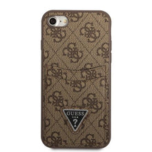 Заредете изображение във визуализатора на галерията – Guess GUHCI8P4TPW iPhone 7/8 SE 2020 / SE 2022 hardcase brown/brown hardcase 4G Triangle Logo Cardslot
