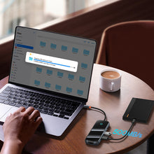 Заредете изображение във визуализатора на галерията – Baseus AcmeJoy HUB 4-Port USB-C to 1xUSB-C / 4xUSB3.0 dark gray
