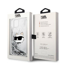 Заредете изображение във визуализатора на галерията – Karl Lagerfeld KLHCP14MLNHCCS iPhone 14 Plus 6.7" silver/silver hardcase Glitter Choupette Head
