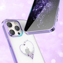 Заредете изображение във визуализатора на галерията – Kingxbar Wish Series case for iPhone 14 decorated with crystals purple
