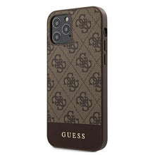 Заредете изображение във визуализатора на галерията – Guess GUHCP12MG4GLBR iPhone 12/12 Pro 6,1" brązowy/brown hardcase 4G Stripe Collection
