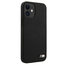 Заредете изображение във визуализатора на галерията – Etui BMW BMHCP12SMSILBK iPhone 12 mini 5,4" czarny/black hardcase Silicone M Collection
