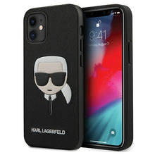 Заредете изображение във визуализатора на галерията – Karl Lagerfeld KLHCP12MSAKHBK iPhone 12/12 Pro 6,1&quot; czarny/black hardcase Saffiano Ikonik Karl`s Head
