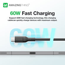 Заредете изображение във визуализатора на галерията – Amazing Thing Cable Thunder Pro CCC110MTHBK - Type C to Type C - PD 60W 4A 1,1 metres black
