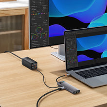 Заредете изображение във визуализатора на галерията – HUB 8in1 Baseus StarJoy USB-C to USB-C PD / 3x USB-A / HDMI / RJ-45 / SD TF - gray
