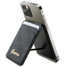 Заредете изображение във визуализатора на галерията – Guess Wallet Card Slot Stand GUWMSHG4SHK case - black MagSafe 4G Classic Logo
