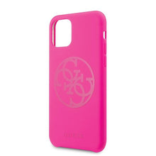 Заредете изображение във визуализатора на галерията – Guess GUHCN58LS4GFU iPhone 11 Pro fuksja/fuchsia hard case Silicone 4G Tone On Tone
