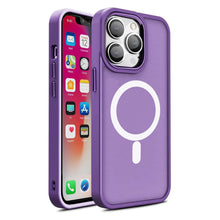 Заредете изображение във визуализатора на галерията – Armored magnetic iPhone 13 Pro Max MagSafe Color Matte Case - purple
