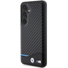 Заредете изображение във визуализатора на галерията – Original Case BMW Leather Carbon BMHCS24S22NBCK for Samsung Galaxy S24 Black
