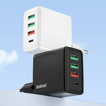 Заредете изображение във визуализатора на галерията – Dudao fast charger 3x USB / 1x USB Type C 20W, PD, QC 3.0 black (A5H)
