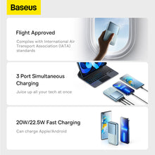 Заредете изображение във визуализатора на галерията – Baseus Power Bank 20000mAh Bipow Pro - 2xUSB + Type C - 5A 22,5W with USB to Type C cable (PPBD030003) blue
