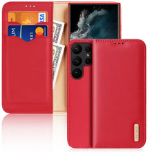 Заредете изображение във визуализатора на галерията – Dux Ducis Hivo case Samsung Galaxy S23 Ultra cover with flip wallet stand RFID blocking red
