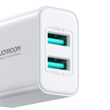 Заредете изображение във визуализатора на галерията – Joyroom JR-TCN04 2xUSB-A 10.5W 2.1A mains charger - white
