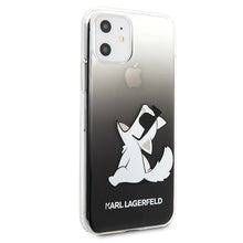 Заредете изображение във визуализатора на галерията – Original Pouch KARL LAGERFELD - Choupette Fun Hard Case  KLHCN61CFNRCBK - Iphone 11 Black design 1
