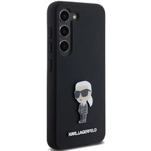 Заредете изображение във визуализатора на галерията – Karl Lagerfeld Silicone Ikonik Metal Pin case for Samsung Galaxy S23 - black
