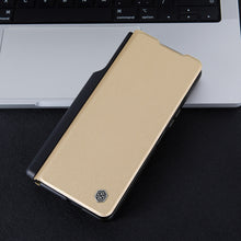 Заредете изображение във визуализатора на галерията – Nillkin Qin Leather Pro Case for Samsung Galaxy Z Fold 4 cover with a cover for the camera and a place for the stylus gold
