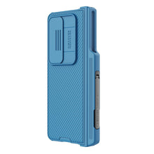 Заредете изображение във визуализатора на галерията – Nillkin CamShield Pro Case (suit) for Samsung Galaxy Z Fold 4 cover with camera cover stand blue

