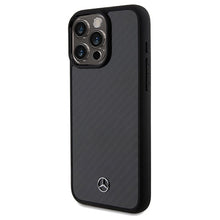 Заредете изображение във визуализатора на галерията – Original Case MERCEDES hardcase Carbon Fiber Dynamic MEHCP15XRCABK for Iphone 15 Pro Max Black

