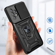 Заредете изображение във визуализатора на галерията – Hybrid Armor Camshield case for Samsung Galaxy A53 5G armored case with camera cover blue
