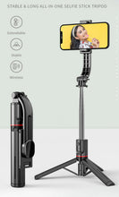 Заредете изображение във визуализатора на галерията – Selfie Stick - with detachable lamps, tripod and bluetooth remote control - L13D Black
