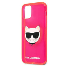 Заредете изображение във визуализатора на галерията – Karl Lagerfeld KLHCP12SCHTRP iPhone 12 mini 5,4" różowy/pink hardcase Glitter Choupette Fluo

