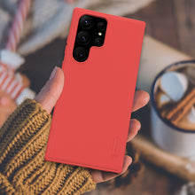 Заредете изображение във визуализатора на галерията – Nillkin Super Frosted Shield Pro case for Samsung Galaxy S23 Ultra armored cover + phone stand red
