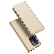 Заредете изображение във визуализатора на галерията – Dux Ducis Skin Pro Case For Xiaomi Redmi 11A / Poco C55 / Redmi 12C Cover Flip Card Wallet Stand Gold
