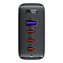 Заредете изображение във визуализатора на галерията – Acefast fast charger GaN 3xUSB-C/1xUSB-A 100W black + angled cable USB-C - USB-C 100W 2m black
