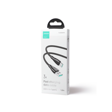 Заредете изображение във визуализатора на галерията – Joyroom USB - USB C 3A cable Surpass Series for fast charging and data transfer 1.2 m black (S-UC027A11)
