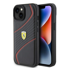 Заредете изображение във визуализатора на галерията – Ferrari FEHCP15SPTWK iPhone 15 6.1" black/black hardcase Twist Metal Logo
