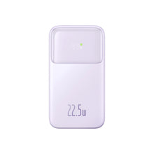 Заредете изображение във визуализатора на галерията – Baseus Comet Series powerbank with display 20000mAh 22.5W - purple + USB-A - USB-C 0.3m cable - white
